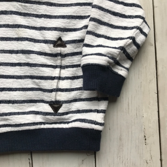 Koala Kids Navy Stripe Baby Boy Hooded Sweatshirt - Picture 2 of 8